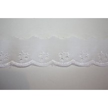 Broderie Anglais Edging - White 1"