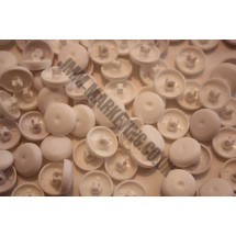 Cover Buttons - White Plastic 15mm - 100 Box