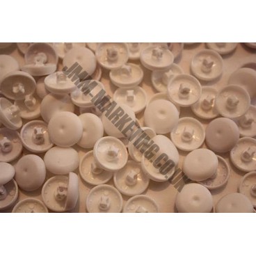 Cover Buttons - White Plastic 15mm