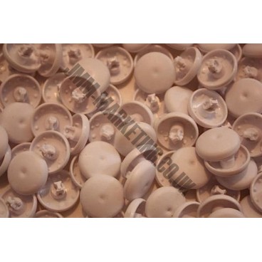 Cover Buttons - White Plastic 22mm