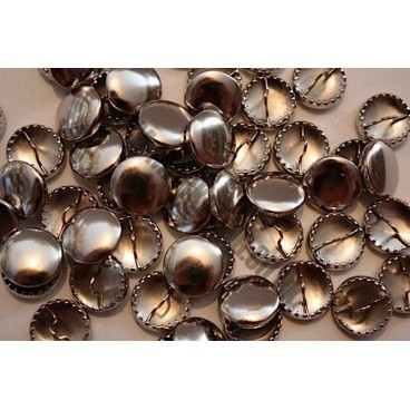 Metal Cover Buttons - Nickel 15mm - 100 Box