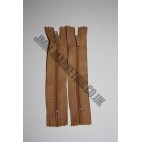 Nylon Zips 4" (10cm)- Light Brown