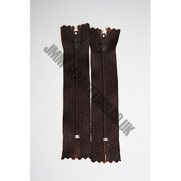 Nylon Zips 4" (10cm) - Dark Brown