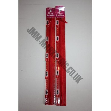 Optilon Concealed Zips 8" (20cm) - Red