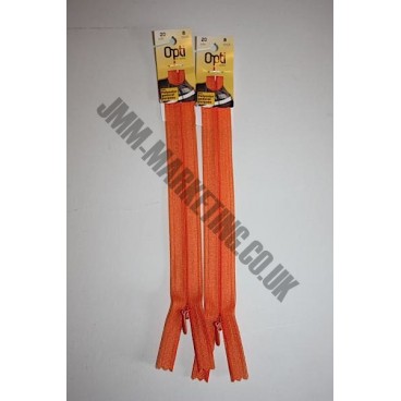 Optilon Concealed Zips 8" (20cm) - Orange