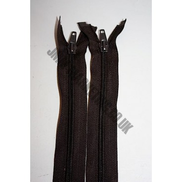 Open Ended Zips 10" (26cm) - Brown