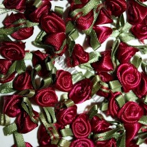 Ribbon Roses - Small - Burgundy