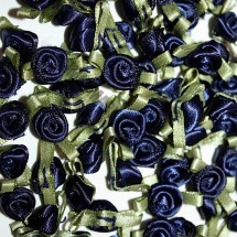Ribbon Roses - Small - Navy