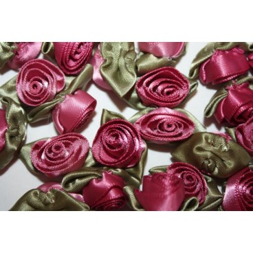 Ribbon Roses - Large - Pale Burgundy