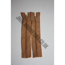 Nylon Zips 10"  (26cm)- Light Brown