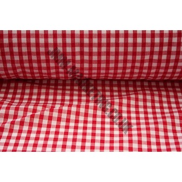 Polyester Gingham 45" (1.14m) wide - Red (1/4" Squares)