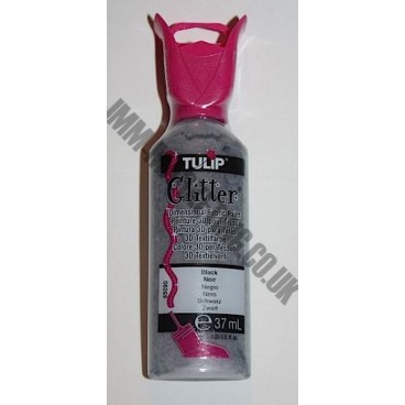 Tulip 3D Fabric Paint Glitter 37ml - Black